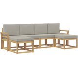 Set vanjskih sofa 6 kom. Bijela i svjetlosiva Smeđa 253 x 122,5 x 73 cm | Shoptok.si