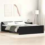  Okvir kreveta bez madraca crni hrast 140x190 cm drveni | shoptok.hr