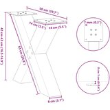  Noge za klub stolić u obliku slova X, 2 kom, antracit, 50 x (42-43) cm, čelik | shoptok.hr
