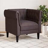  Fotelja Chesterfield tamnosmeđa od tkanine | shoptok.hr