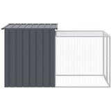  Kavez za kokoši s ograđenim prostorom antracit 110x201x110 cm pocinčani čelik | shoptok.hr