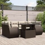 vidaXL 7-dijelni set vrtnih sofa od poliratana s jastucima smeđi | shoptok.hr