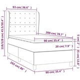 Box spring postelja z vzmetnico temno siva 90x200 cm žamet, (20790572) | Shoptok.si