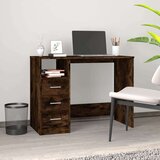 vidaXL Pisalna miza s predali dimljen hrast 102x50x76cm inženirski les | Shoptok.si
