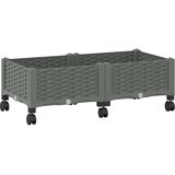  Vrtni saksija s kotačima Svjetlosiva 80 x 40 x 33 cm PP | shoptok.hr