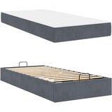 vidaXL Konstrukcija postelje z vzmetnico Temno siva 90 x 190 cm Žamet | Shoptok.si
