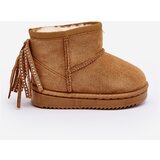 Boto Children's Insulated Snow Boots with Fringes Camel Mikyla | Shoptok.si