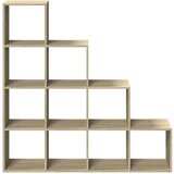 vidaXL Pregrada/regal za knjige 4 razina hrast 131,5x29x131,5cm drveni | shoptok.hr