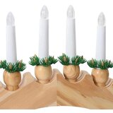 vidaXL Božični svečnik s 10 LED svečami 3 pcs Rjava 47 x 5 x 29 cm | Shoptok.si