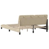  Okvir za krevet bez madraca krem 160x200 cm od tkanine | shoptok.hr