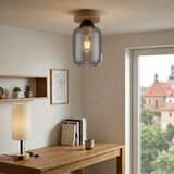 Brilagi LED Stropna svetiljka R GLASS 1xE27/60W/230V prečnik 14 cm hrast/dim siva | Eponuda.com