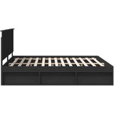  Konstrukcija postelje Črna 200 x 200 cm Masivno borovo les, (5000104013) | Shoptok.si