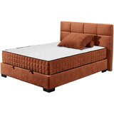 MID.YOU POSTELJA Z VZMETNICO 140 cm x 200 cm , tekstil, leseni material barve konjaka | Shoptok.si