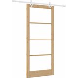  Klizna vrata Prirodna 93 x 211 cm Masivna borovina i staklo | shoptok.hr