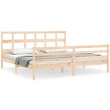  The Living Store Posteljni okvir z vzglavjem trden les - Posteljni Okvir, (21496662) | Shoptok.si