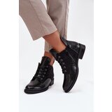 VINCEZA Patent Leather Women's Ankle Boots with Decorative Embossing Insulated | Shoptok.si