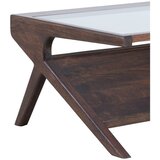 Light & Living Stolić za kavu sa staklenom pločom stola u tamnoj prirodnoj boji 70x112 cm Yuki – | shoptok.hr