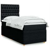 vidaXL Box spring postelja z vzmetnico črna 100x200 cm blago | Shoptok.si