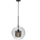 Toolight staklena viseća svjetiljka crna loft APP557-1CP 20cm | shoptok.hr