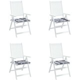 vidaXL Blazine za vrtne stole 4 kosi siv karo vzorec 50x50x3 cm blago | Shoptok.si