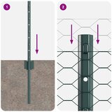  Heksagonalna ograda s stubom 25 x 0,8 m Čelik premazan PVC-om | shoptok.hr