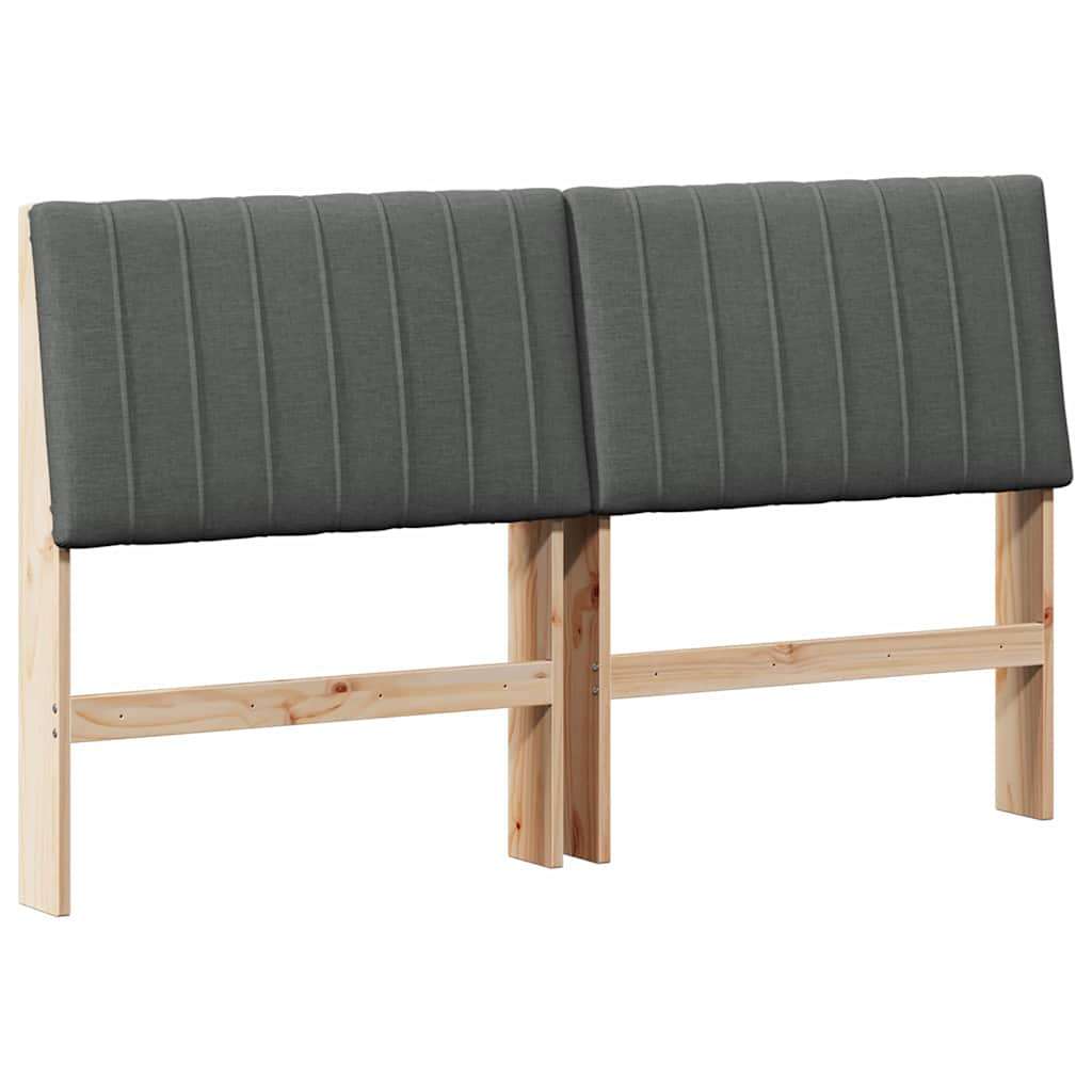 vidaXL tapecirano vzglavje temno siva 160 cm masivno borovo les | Shoptok.si