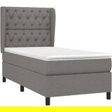  Kreveta s oprugama i madrac tamnosivi 80x200cm od tkanine | shoptok.hr