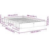 vidaXL posteljni okvir brez vzmetnice 120x200 cm masivni les hrast | Shoptok.si