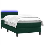 Box Spring krevet s madracem i LED tamnozeleni 80x220 cm baršun | Eponuda.ba