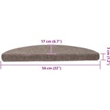  Prostirke za stepenice, samoljepljive, 15 kom, 56x17x3 cm, bež, poluokrugle | shoptok.hr