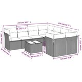  9-dijelni set vrtnih sofa s jastucima bež od poliratana | shoptok.hr