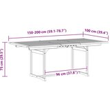 Vrtni blagovaonski stol (150 - 200)x100x75 cm od drva bagrema | shoptok.hr