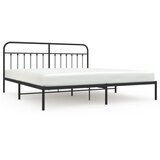 The Living Store Kovinski posteljni okvir z vzglavjem črn 200x200 cm - Posteljni Okvir, (21525289) | Shoptok.si