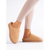 Shelvt Slip-on slippers with fur brown | Shoptok.si