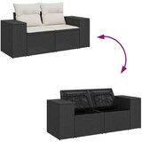 vidaXL 6-dijelni set vrtnih sofa s jastucima crni od poliratana bagrem | shoptok.hr