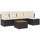 Maison Chic Seti vrtnega pohištva - Vrtna garnitura - Vrtni pohištvo set 6-delna z blazinami črna poli ratan, (21806512) | Shoptok.si
