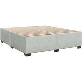 Krevet s box springom madracem i LED-om Svjetlosiva Baršun - Svjetlosiva 180 x 200 cm Prošiveno gumbima | shoptok.hr