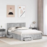  Krevetna konstrukcija s uzglavljem Betonski sivi 160 x 200 cm | shoptok.hr