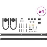  Komplet opreme za drsna vrata 400 cm jeklo črne barve, (22047052) | Shoptok.si
