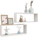  Kockaste zidne police 2 kom bijele 60 x 15 x 23 cm od iverice | shoptok.hr