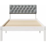  Okvir kreveta s uzglavljem Bijela i svijetlosiva 90 x 190 cm | shoptok.hr
