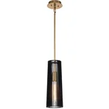 QN-LINARA-P-BK - Luster na štapu LINARA 1xE27/60W/230V crna/zlatna