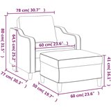  Fotelja s tabureom crvena boja vina 60 cm od tkanine | shoptok.hr