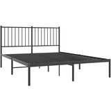  Metalni okvir za krevet s uzglavljem crni 140x190 cm | shoptok.hr