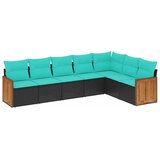  Vrtni set od 7 dijelova s jastucima, crni poliratan | shoptok.hr