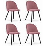  BELLO stolica - tamno ružičasti baršun / crne noge x 4 | shoptok.hr