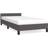 Maison Chic Posteljni okvir - Enojna postelja - Postelja za odrasle z vzglavjem brez vzmetnice siv 90x200 cm, (21695185) | Shoptok.si