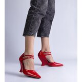 Gemre Red patent wedge pumps with buckles Vizario | Eponuda.ba