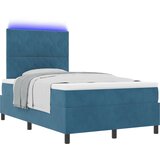vidaXL Box Spring Postelja z Blazino in LED Temno Modra 120x190 cm Žamet, (22050978) Cene
