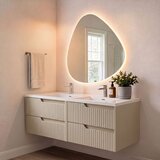 Skye Decor Set kupaonskih ormarića s umivaonikom i ogledalom, 2 dijela, bež Cijene